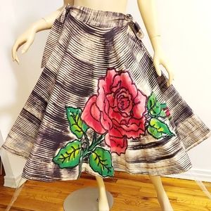 Vtg Originsl hand painted Mexican Skirt